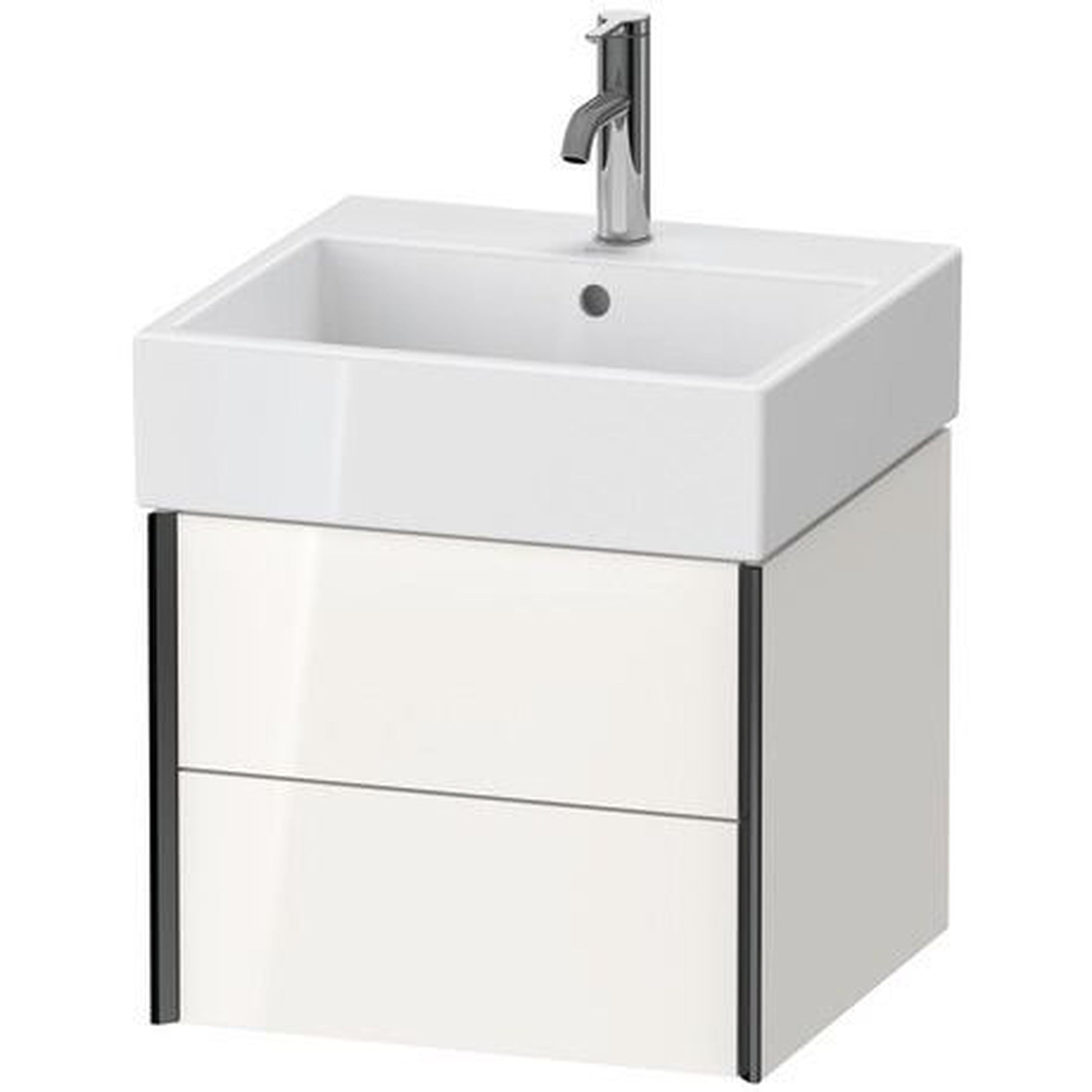 Duravit Xviu 19" x 16" x 18" Two Drawer Wall-Mount Vanity Unit, White High Gloss (XV43330B222)