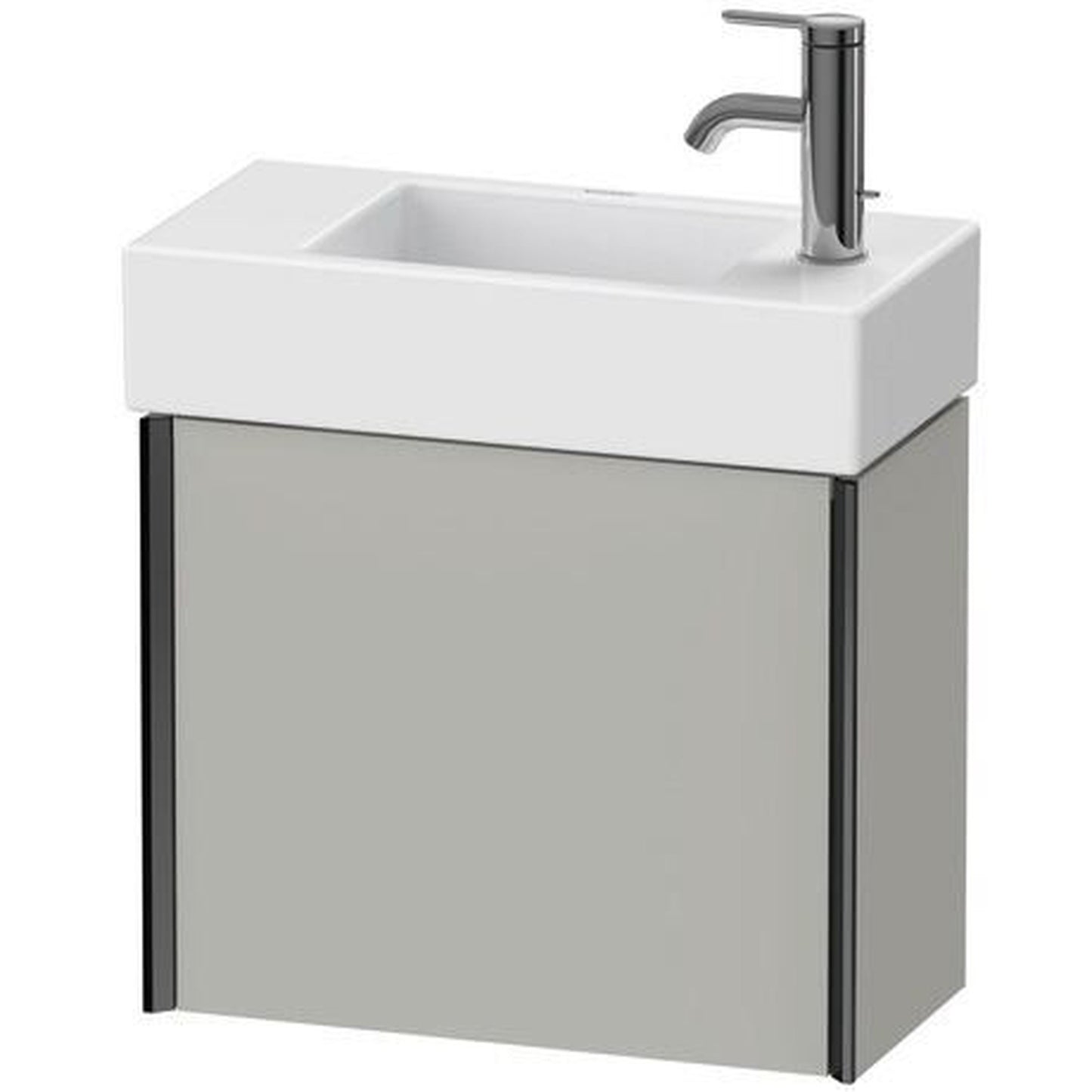 Duravit Xviu 19" x 16" x 9" One Door Wall-Mount Vanity Unit With Left Hinge, Concrete Grey Matt (XV4232LB207)