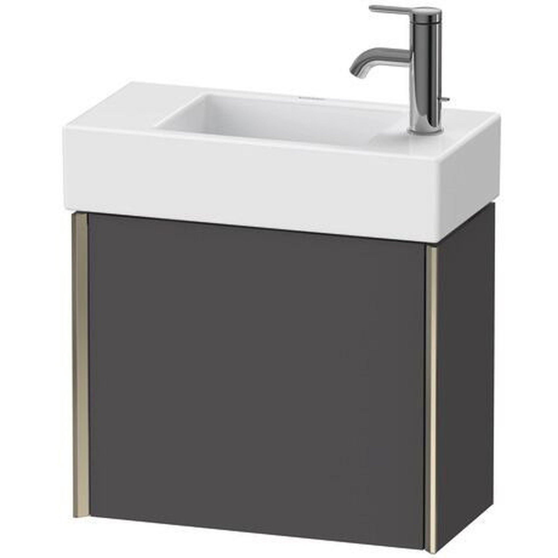 Duravit Xviu 19" x 16" x 9" One Door Wall-Mount Vanity Unit With Left Hinge, Graphite Matt (XV4232LB149)