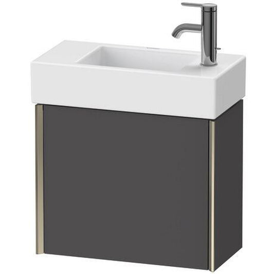 Duravit Xviu 19" x 16" x 9" One Door Wall-Mount Vanity Unit With Left Hinge, Graphite Matt (XV4232LB149)