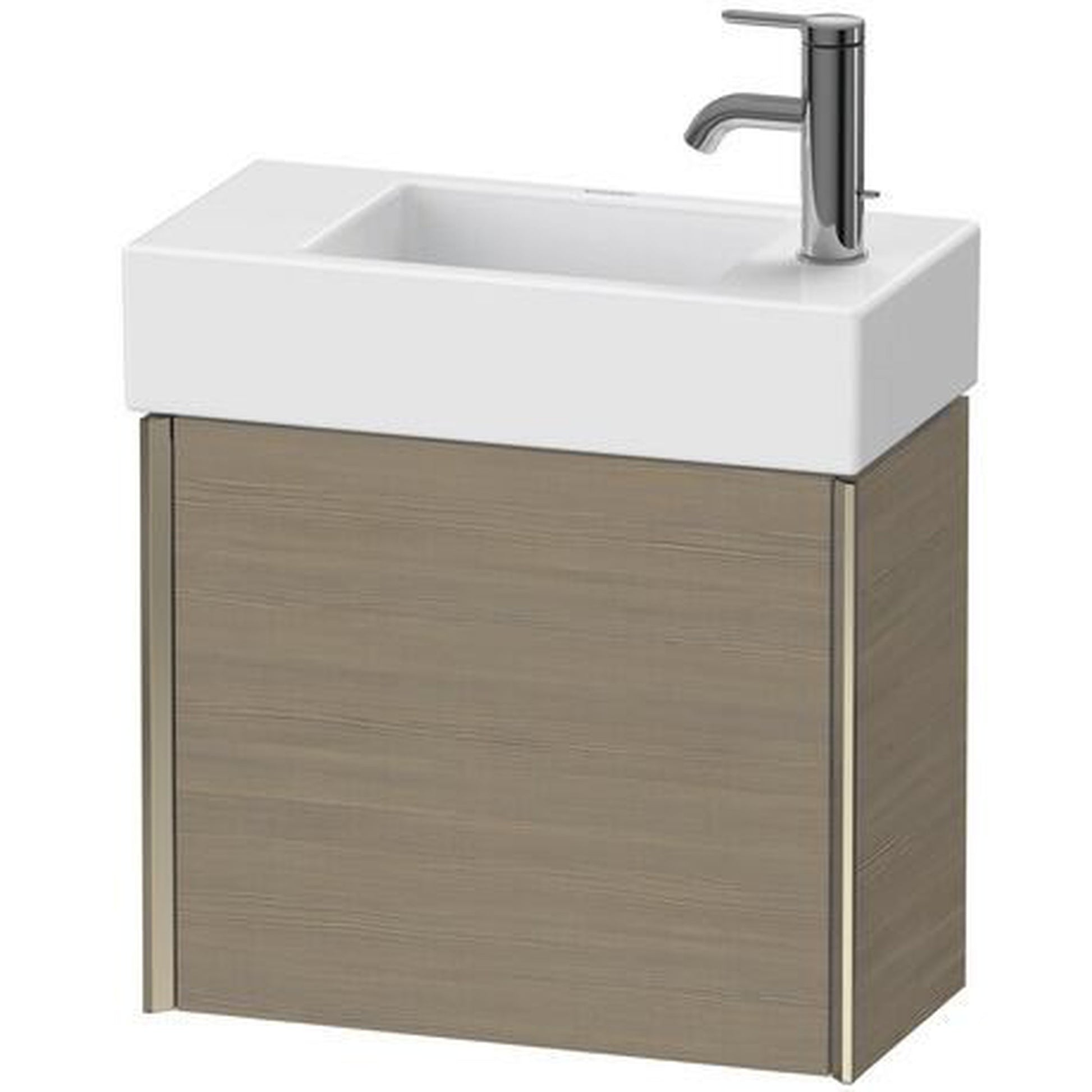 Duravit Xviu 19" x 16" x 9" One Door Wall-Mount Vanity Unit With Left Hinge, Oak Terra (XV4232LB135)