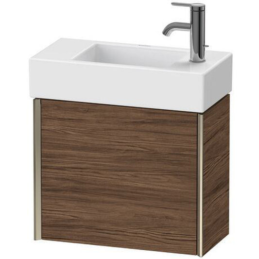 Duravit Xviu 19" x 16" x 9" One Door Wall-Mount Vanity Unit With Left Hinge, Walnut Dark (XV4232LB121)