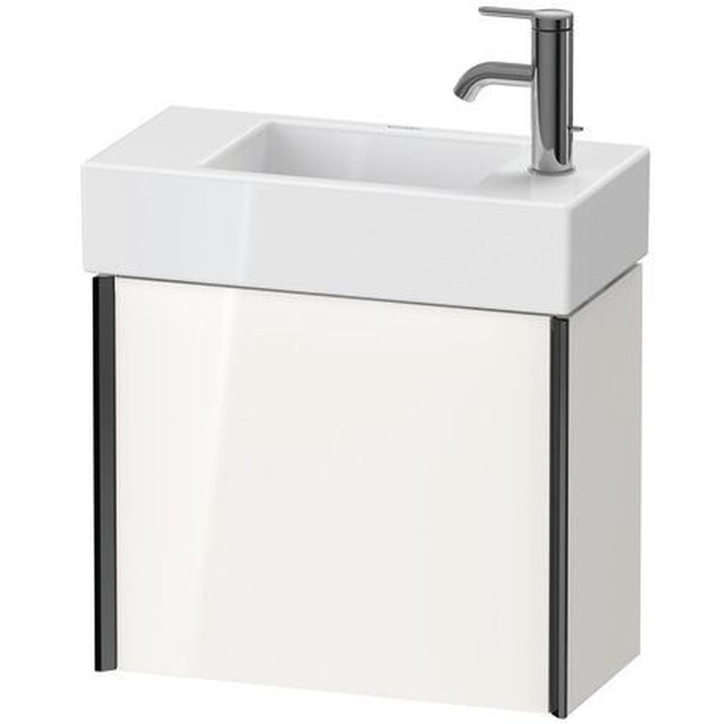 Duravit Xviu 19" x 16" x 9" One Door Wall-Mount Vanity Unit With Left Hinge, White High Gloss (XV4232LB222)