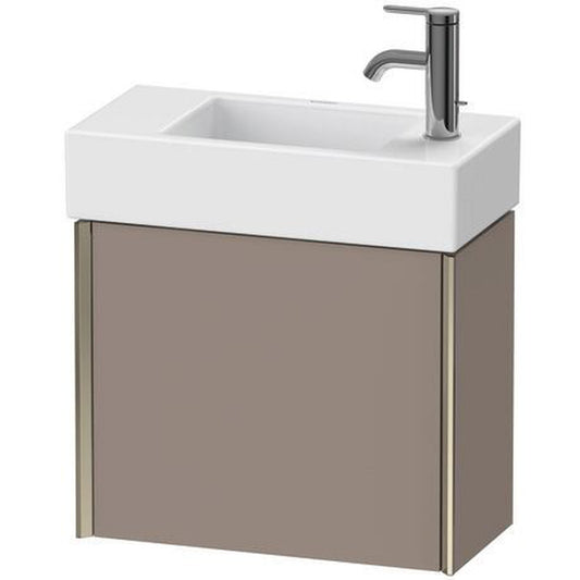 Duravit Xviu 19" x 16" x 9" One Door Wall-Mount Vanity Unit With Right Hinge, Basalt Matt (XV4232RB143)
