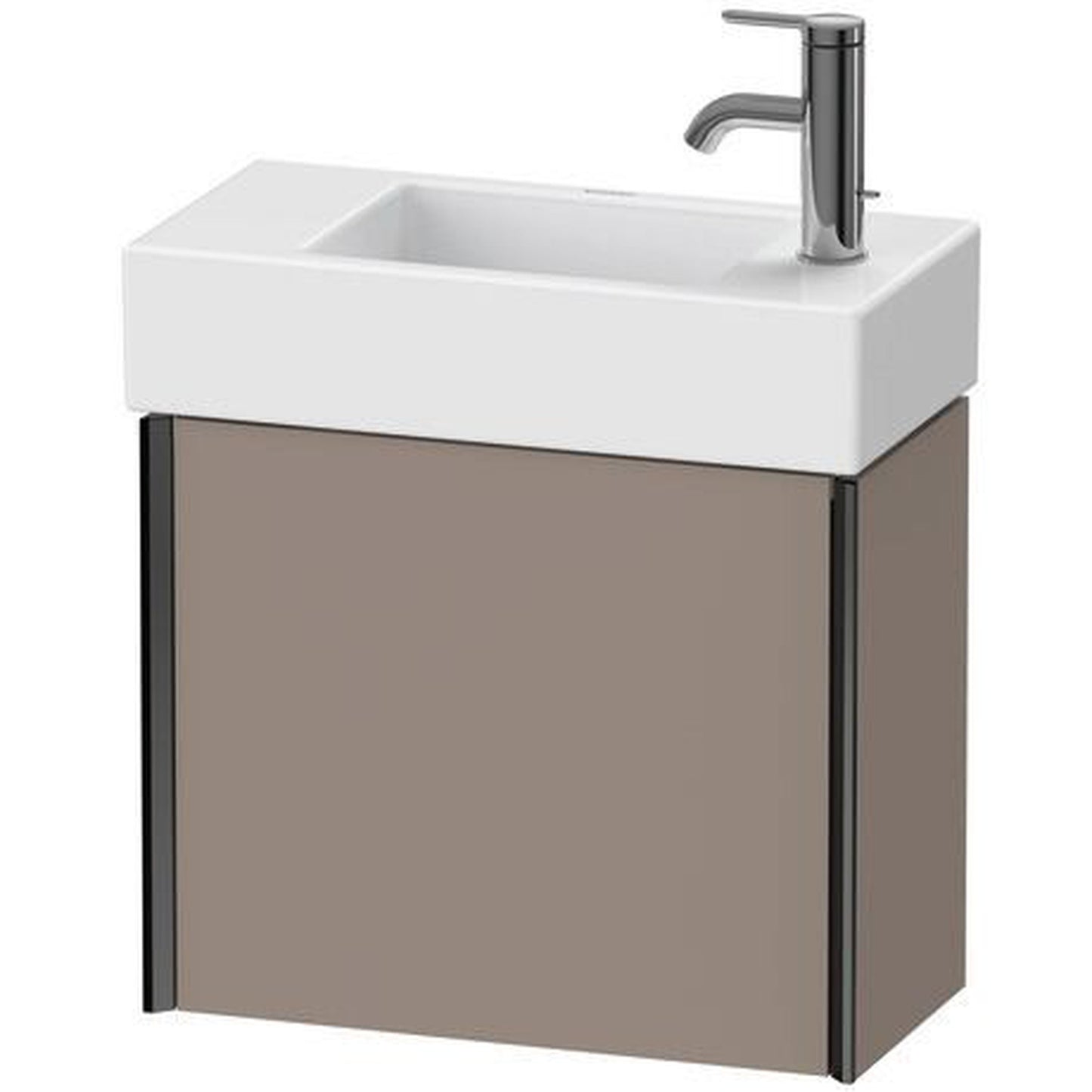 Duravit Xviu 19" x 16" x 9" One Door Wall-Mount Vanity Unit With Right Hinge, Basalt Matt (XV4232RB243)