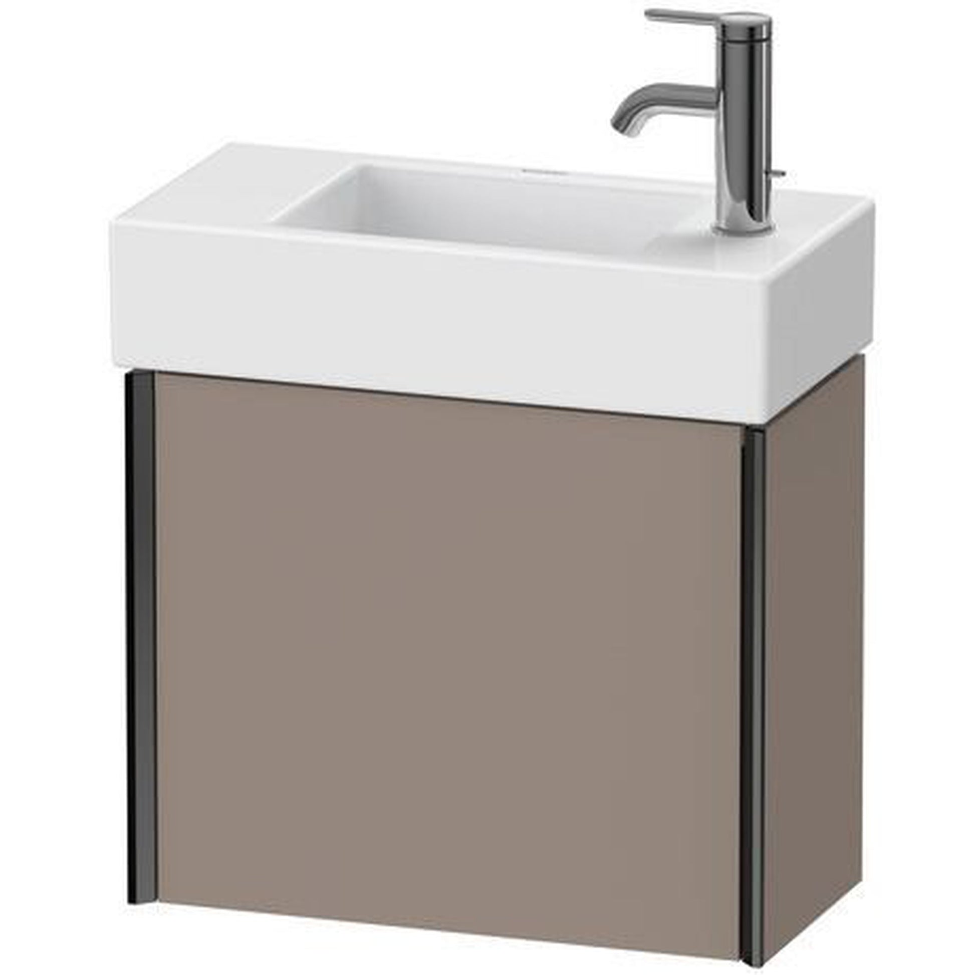 Duravit Xviu 19" x 16" x 9" One Door Wall-Mount Vanity Unit With Right Hinge, Basalt Matt (XV4232RB243)