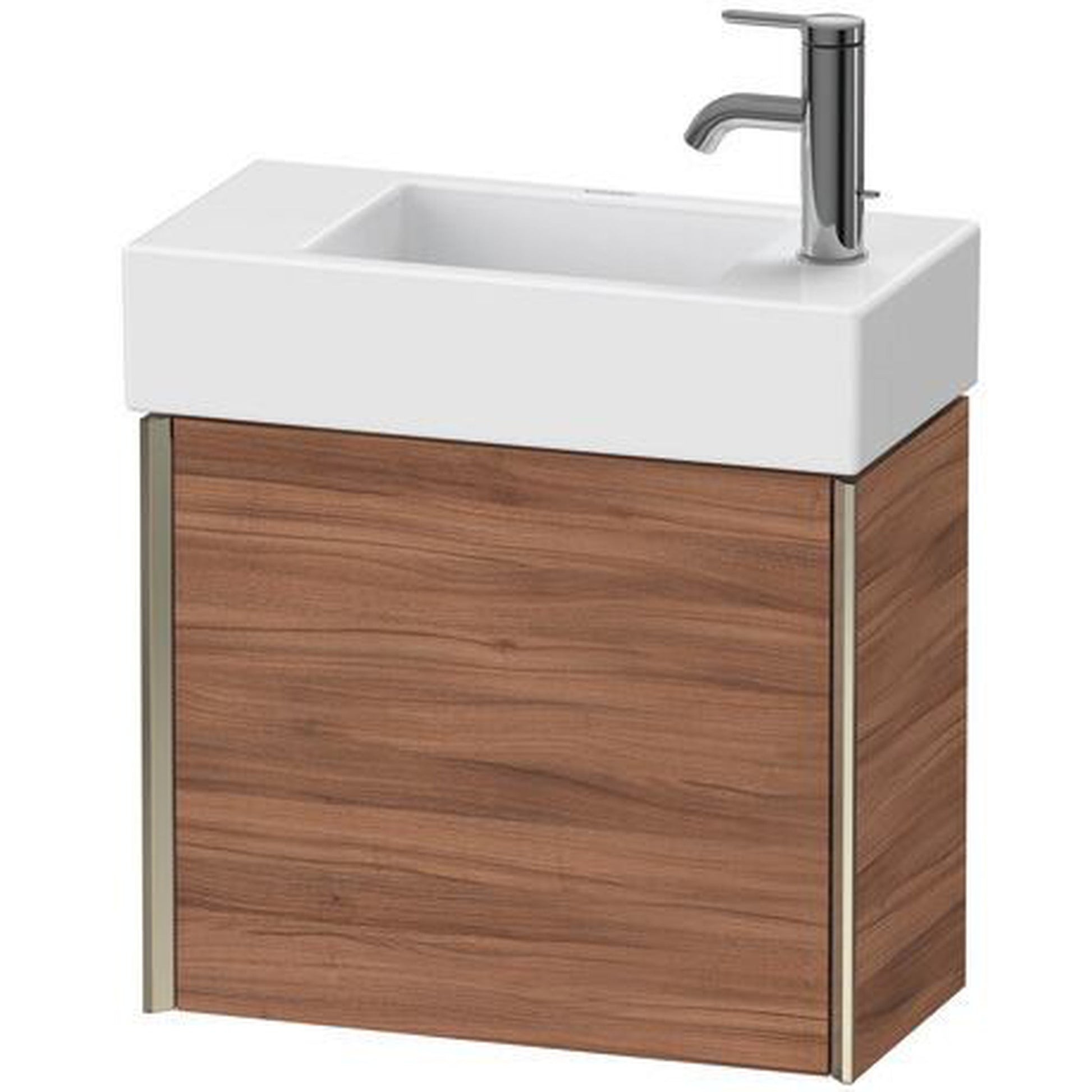 Duravit Xviu 19" x 16" x 9" One Door Wall-Mount Vanity Unit With Right Hinge, Natural Walnut (XV4232RB179)