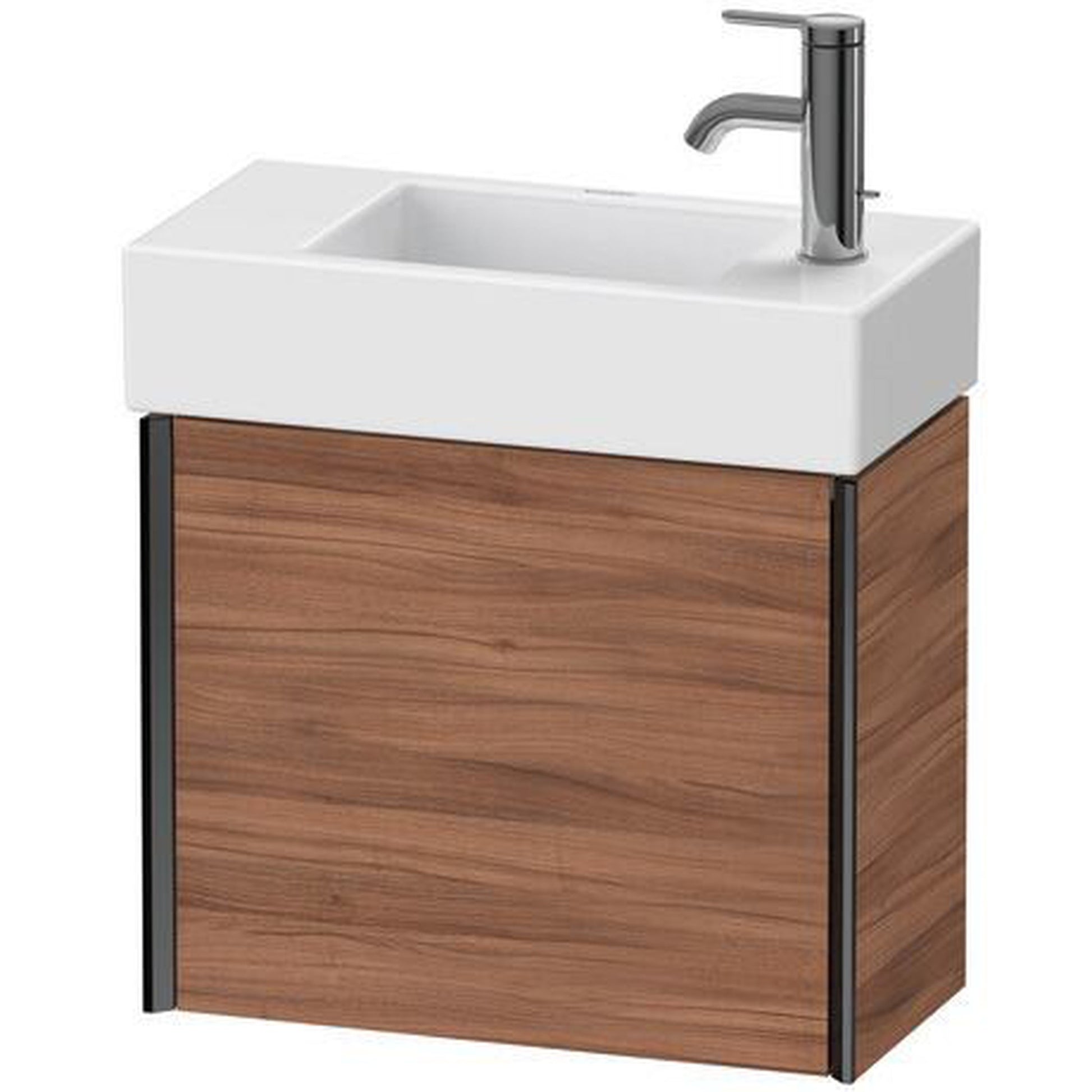Duravit Xviu 19" x 16" x 9" One Door Wall-Mount Vanity Unit With Right Hinge, Natural Walnut (XV4232RB279)