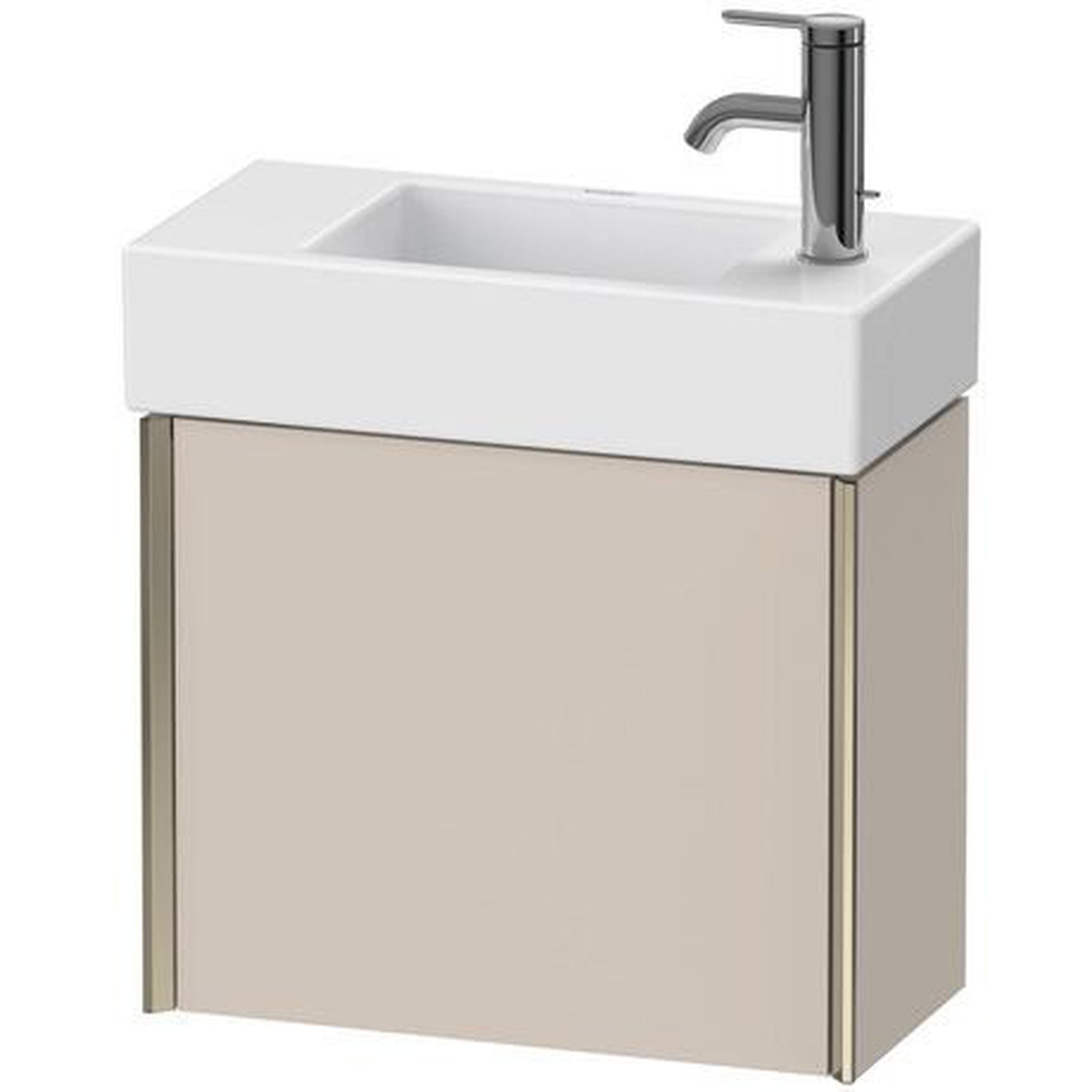 Duravit Xviu 19" x 16" x 9" One Door Wall-Mount Vanity Unit With Right Hinge, Taupe Matt (XV4232RB191)
