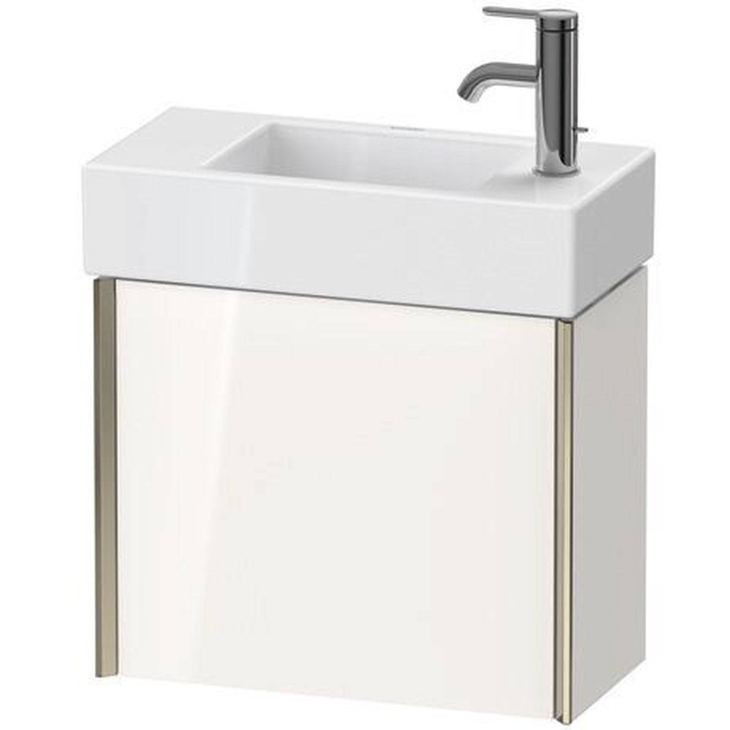 Duravit Xviu 19" x 16" x 9" One Door Wall-Mount Vanity Unit With Right Hinge, White High Gloss (XV4232RB122)