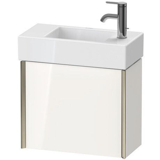 Duravit Xviu 19" x 16" x 9" One Door Wall-Mount Vanity Unit With Right Hinge, White High Gloss (XV4232RB122)