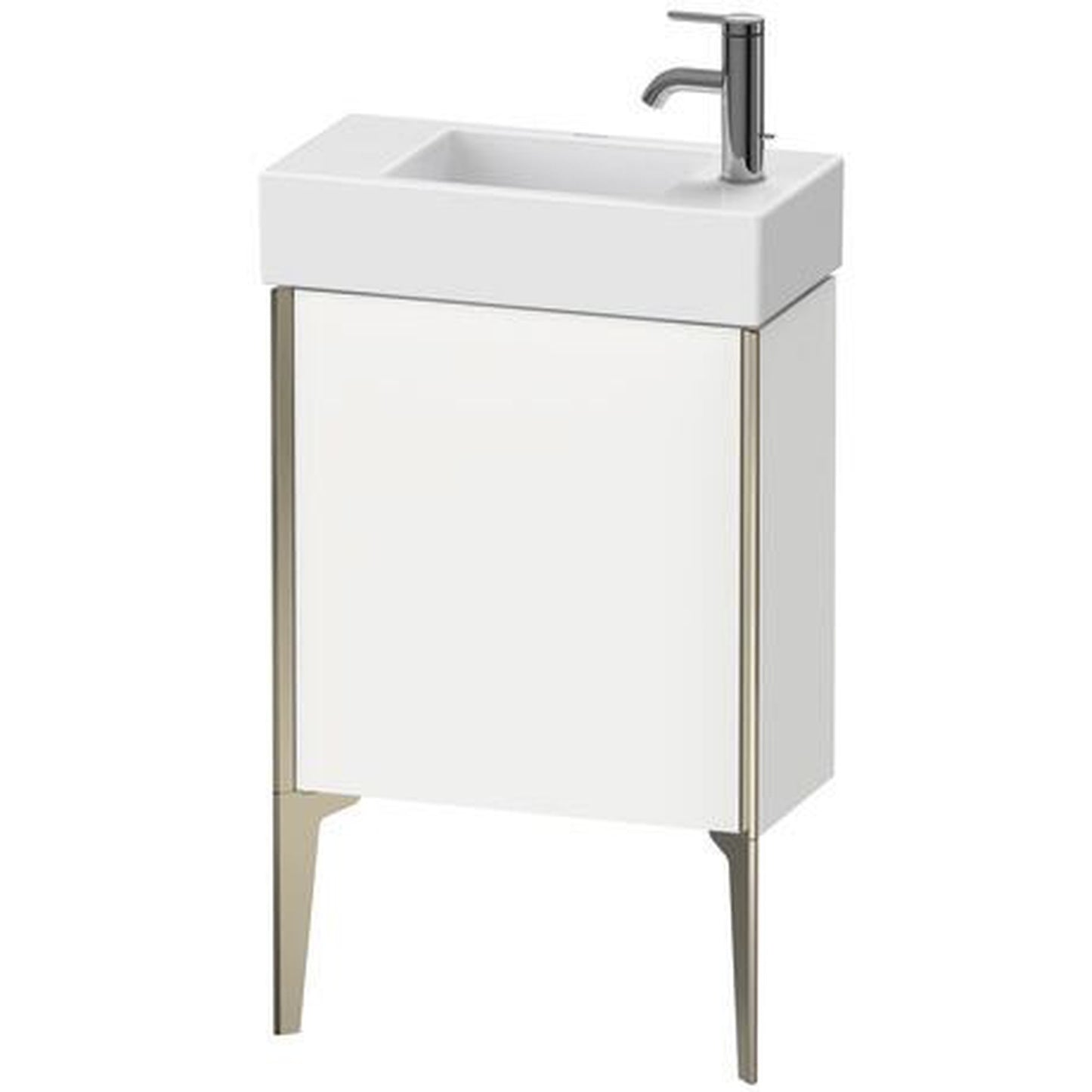 Duravit Xviu 19" x 19" x 9" One Door Floorstanding Vanity Unit With Left Hinge, White Matt (XV4532LB118)