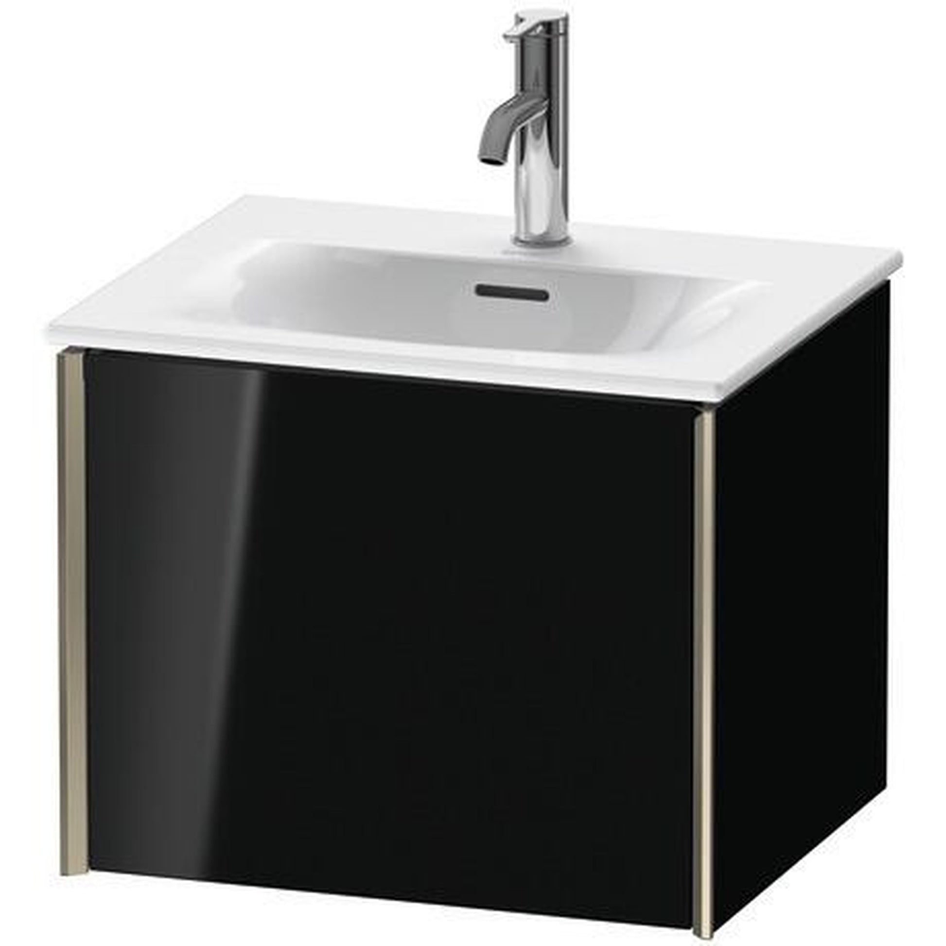 Duravit Xviu 20" x 16" x 17" One Drawer Wall-Mount Vanity Unit, Black High Gloss Lacquer (XV40310B140)