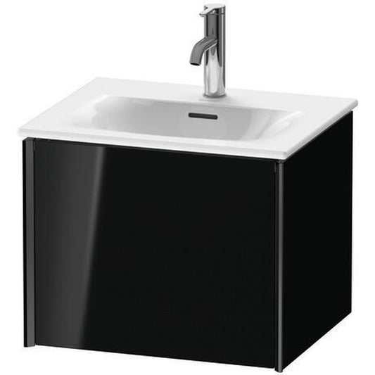 Duravit Xviu 20" x 16" x 17" One Drawer Wall-Mount Vanity Unit, Black High Gloss Lacquer (XV40310B240)