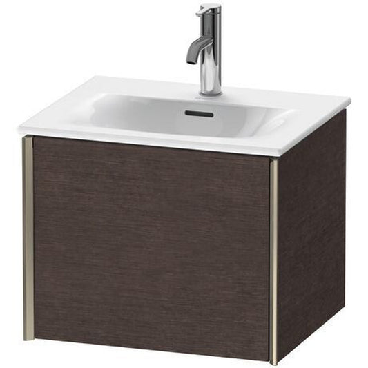 Duravit Xviu 20" x 16" x 17" One Drawer Wall-Mount Vanity Unit, Brushed Dark Oak Real Wood Veneer (XV40310B172)