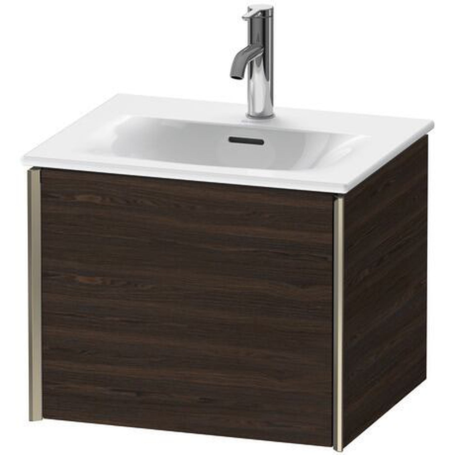Duravit Xviu 20" x 16" x 17" One Drawer Wall-Mount Vanity Unit, Brushed Walnut Real Wood Veneer (XV40310B169)