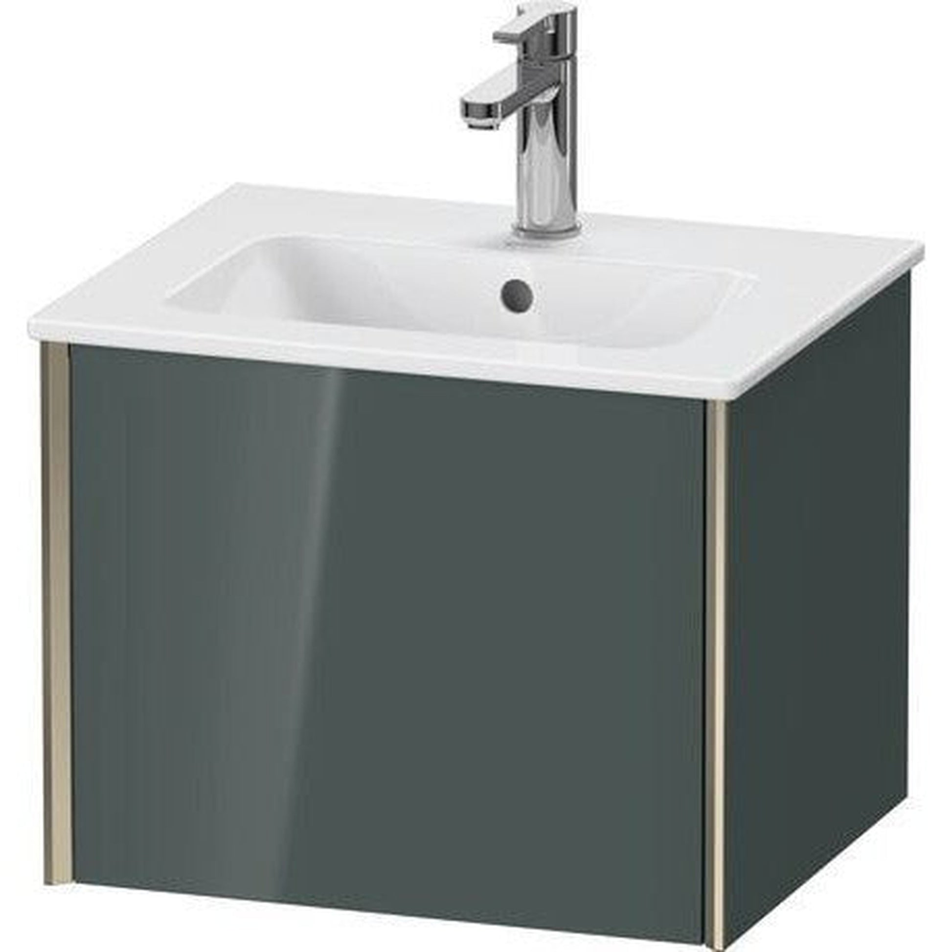 Duravit Xviu 20" x 16" x 17" One Drawer Wall-Mount Vanity Unit, Dolomiti Grey High Gloss Lacquer (XV42150B138)