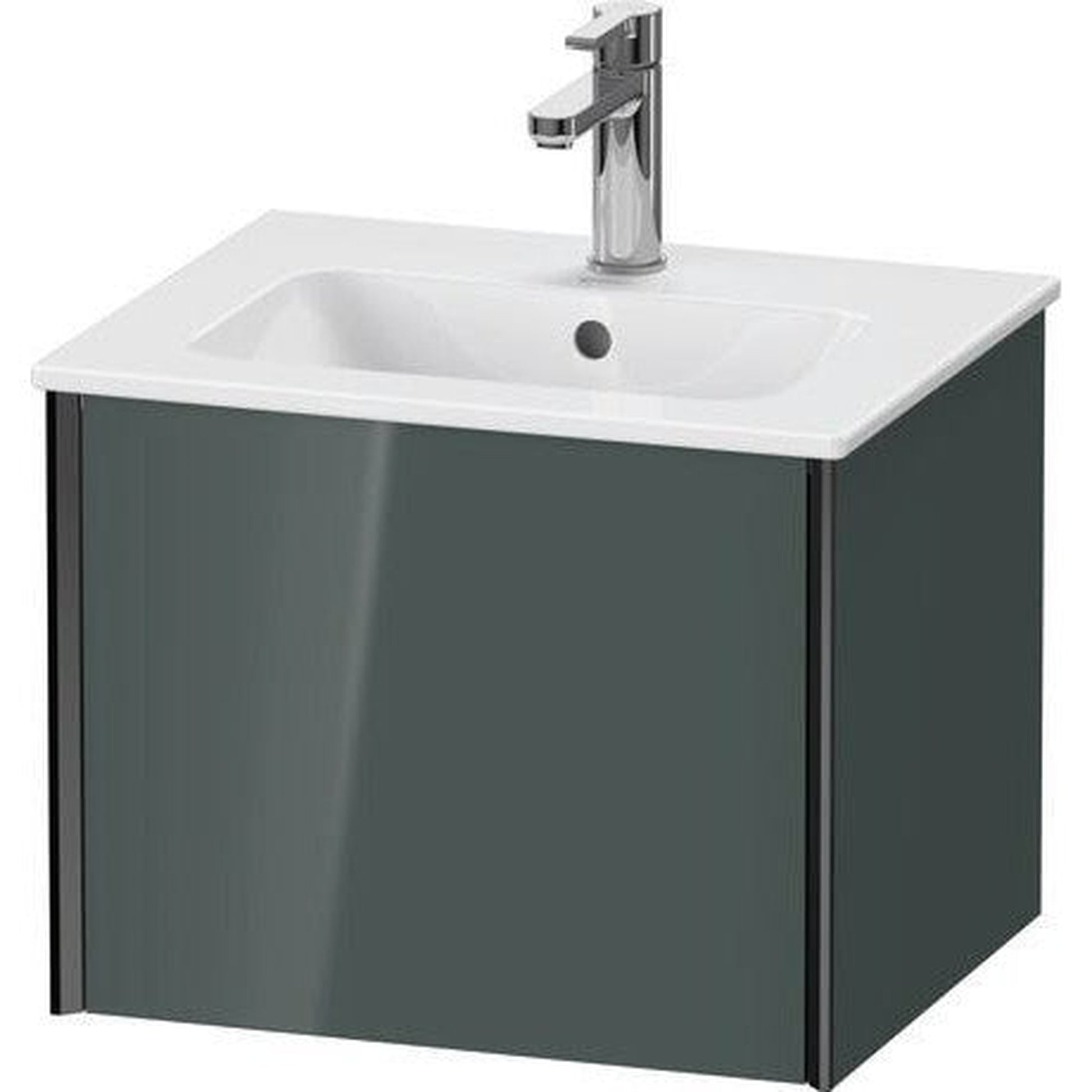 Duravit Xviu 20" x 16" x 17" One Drawer Wall-Mount Vanity Unit, Dolomiti Grey High Gloss Lacquer (XV42150B238)