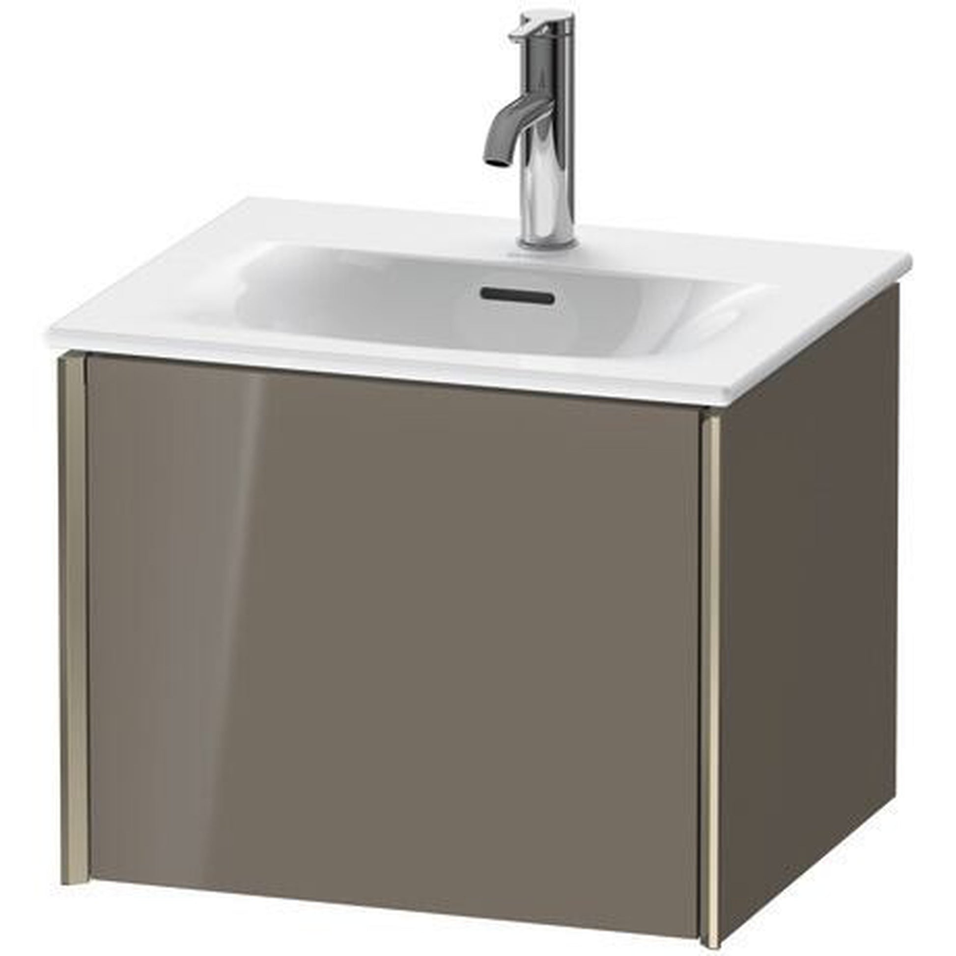 Duravit Xviu 20" x 16" x 17" One Drawer Wall-Mount Vanity Unit, Flannel Grey High Gloss Lacquer (XV40310B189)