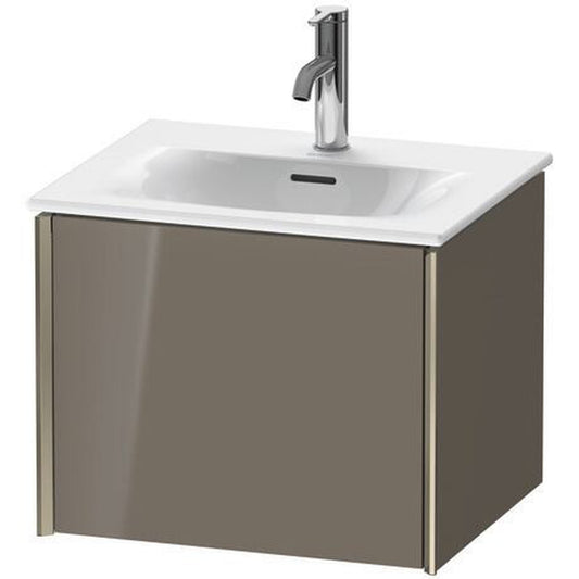 Duravit Xviu 20" x 16" x 17" One Drawer Wall-Mount Vanity Unit, Flannel Grey High Gloss Lacquer (XV40310B189)