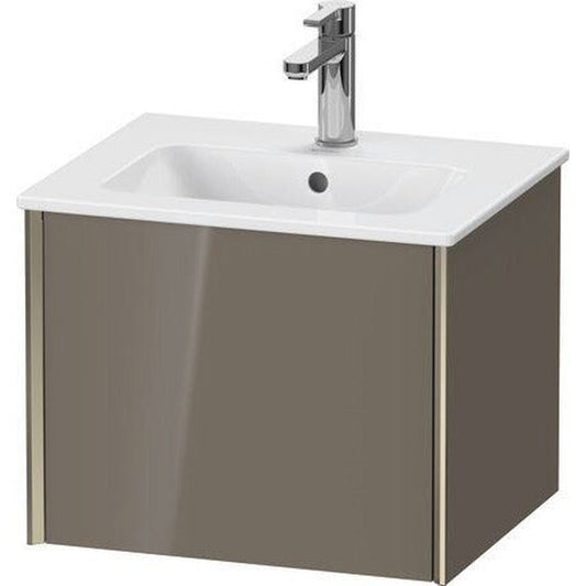 Duravit Xviu 20" x 16" x 17" One Drawer Wall-Mount Vanity Unit, Flannel Grey High Gloss Lacquer (XV42150B189)