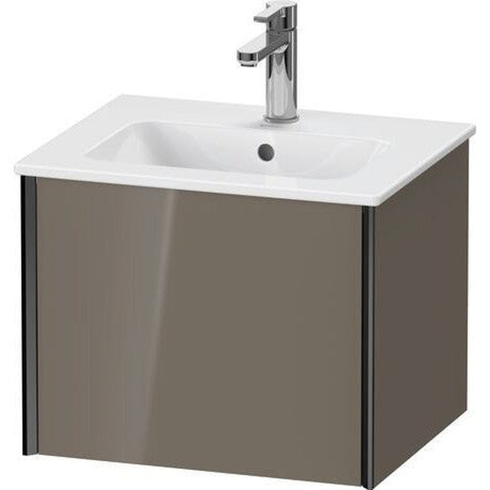 Duravit Xviu 20" x 16" x 17" One Drawer Wall-Mount Vanity Unit, Flannel Grey High Gloss Lacquer (XV42150B289)