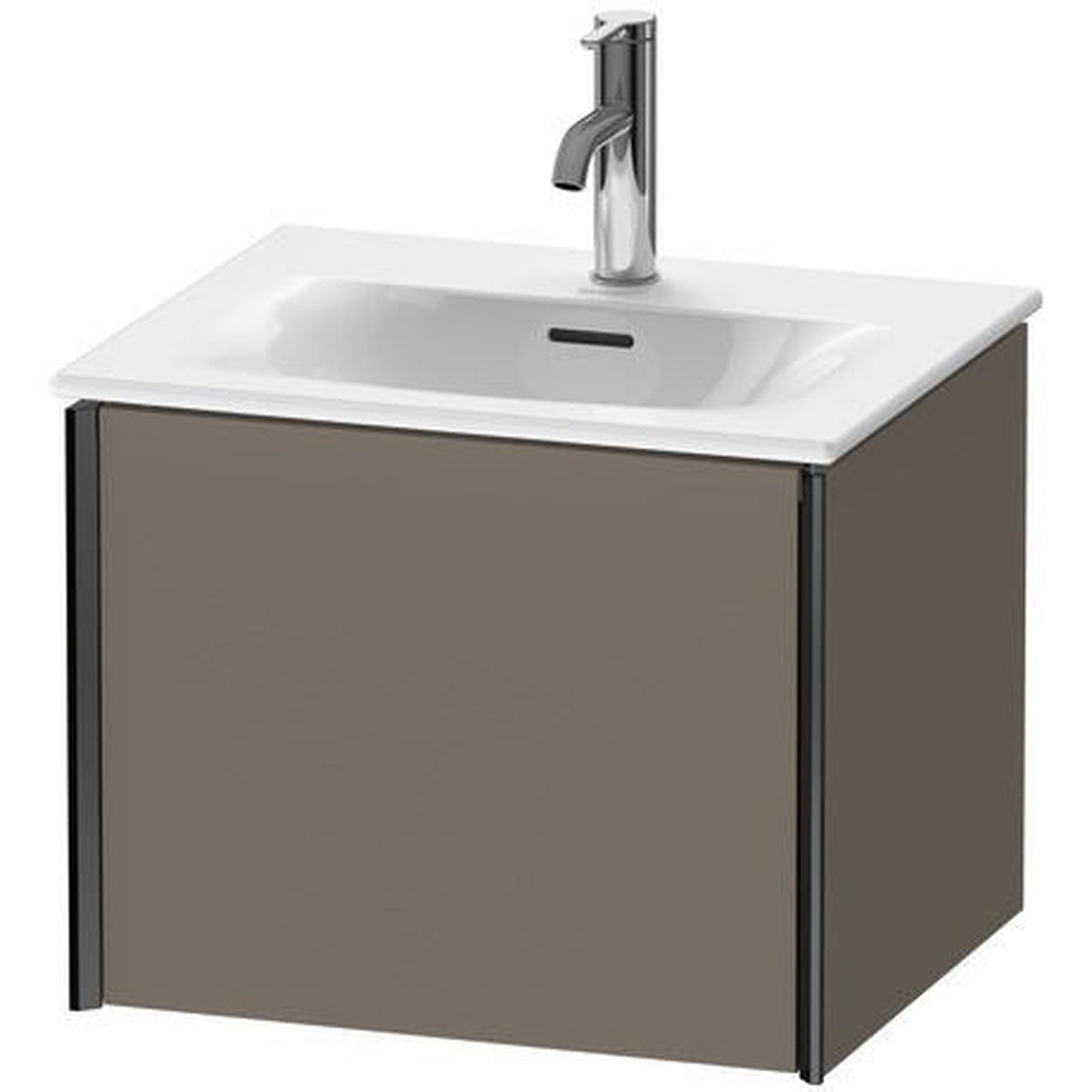 Duravit Xviu 20" x 16" x 17" One Drawer Wall-Mount Vanity Unit, Flannel Grey Satin Matt Lacquer (XV40310B290)