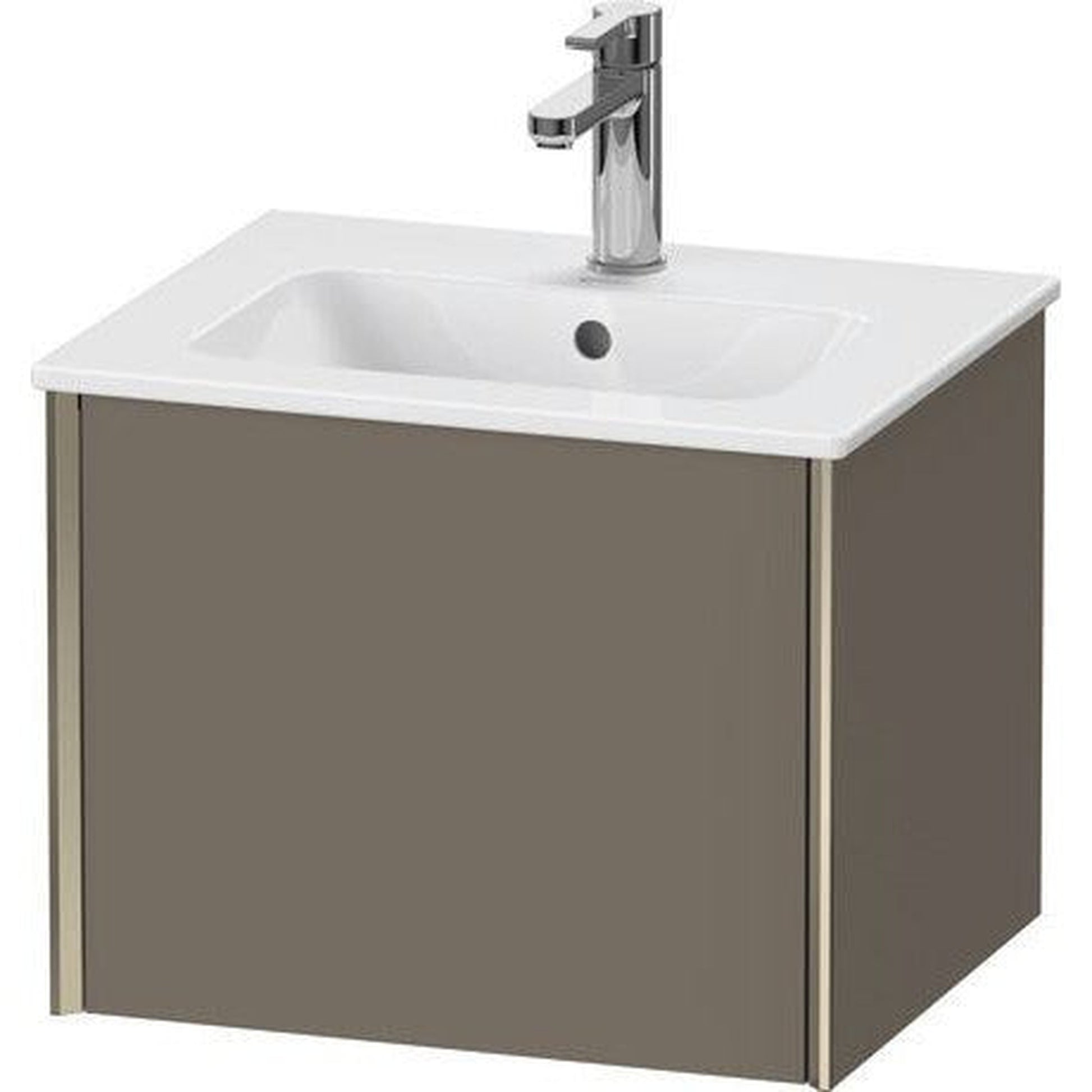 Duravit Xviu 20" x 16" x 17" One Drawer Wall-Mount Vanity Unit, Flannel Grey Satin Matt Lacquer (XV42150B190)