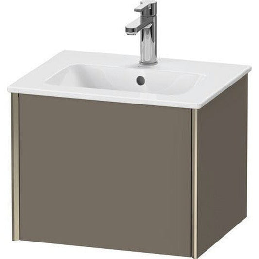 Duravit Xviu 20" x 16" x 17" One Drawer Wall-Mount Vanity Unit, Flannel Grey Satin Matt Lacquer (XV42150B190)