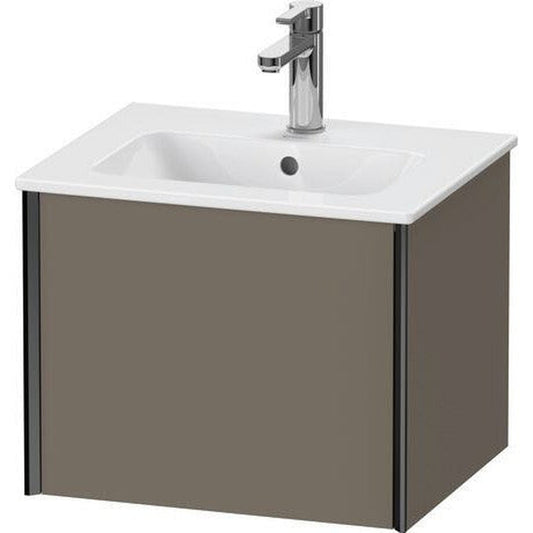Duravit Xviu 20" x 16" x 17" One Drawer Wall-Mount Vanity Unit, Flannel Grey Satin Matt Lacquer (XV42150B290)