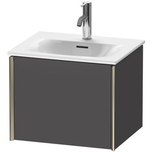 Duravit Xviu 20" x 16" x 17" One Drawer Wall-Mount Vanity Unit, Graphite Matt (XV40310B149)