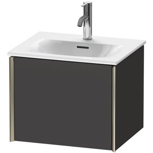 Duravit Xviu 20" x 16" x 17" One Drawer Wall-Mount Vanity Unit, Graphite Super Matt (XV40310B180)