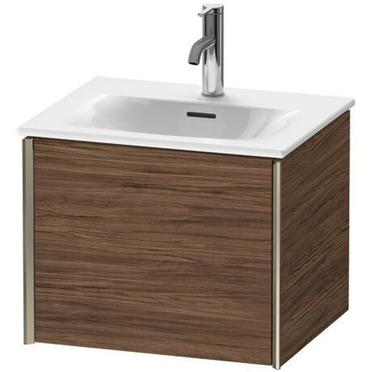 Duravit Xviu 20" x 16" x 17" One Drawer Wall-Mount Vanity Unit, Walnut Dark (XV40310B121)