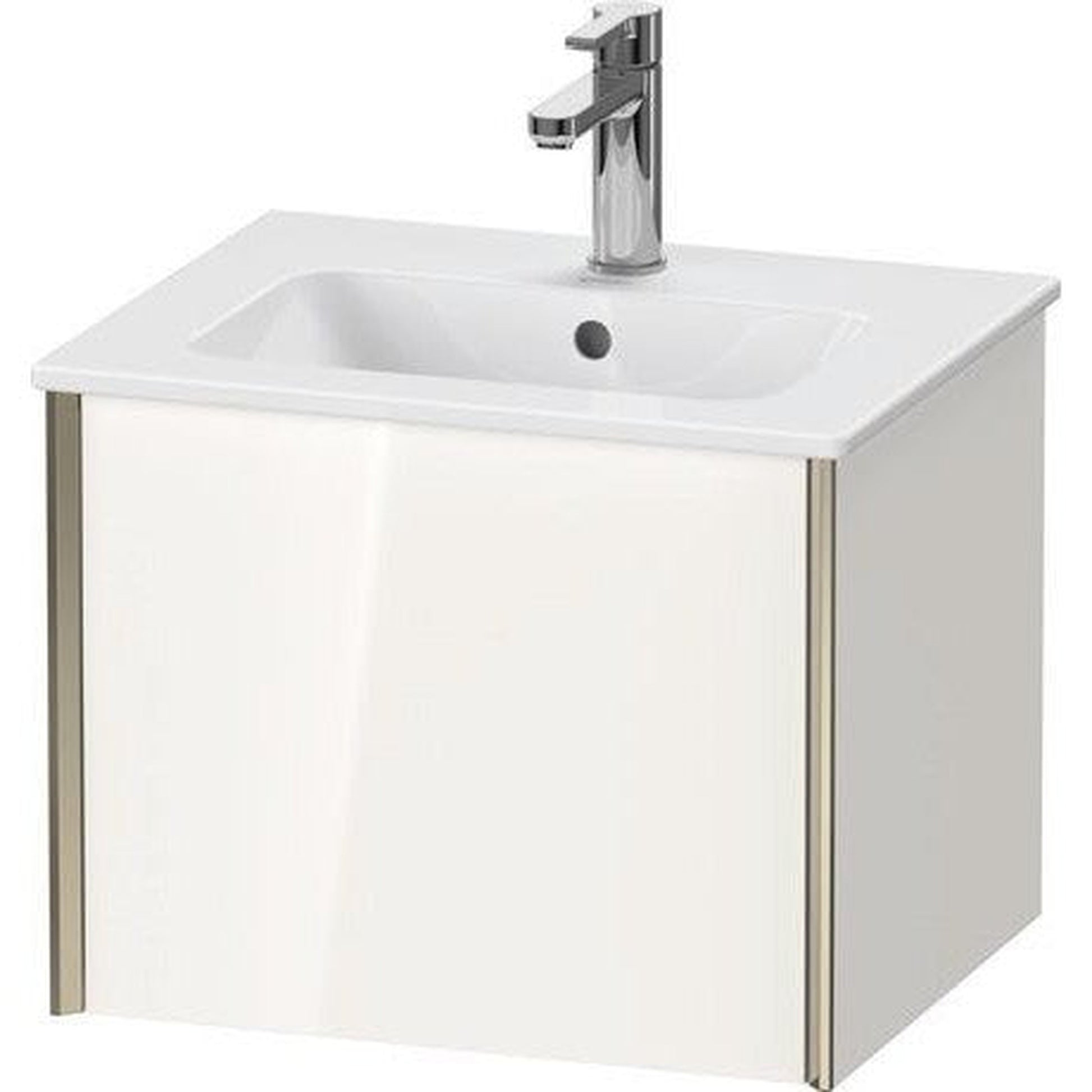 Duravit Xviu 20" x 16" x 17" One Drawer Wall-Mount Vanity Unit, White High Gloss Lacquer (XV42150B185)