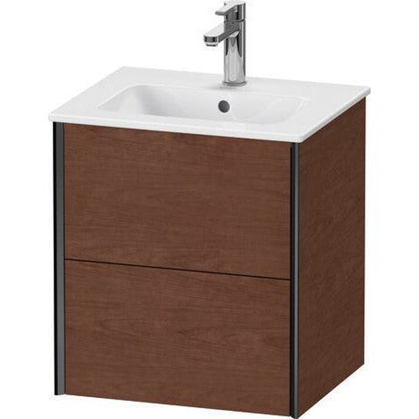 Duravit Xviu 20" x 22" x 17" Two Drawer Wall-Mount Vanity Unit, American Walnut (XV43150B213)