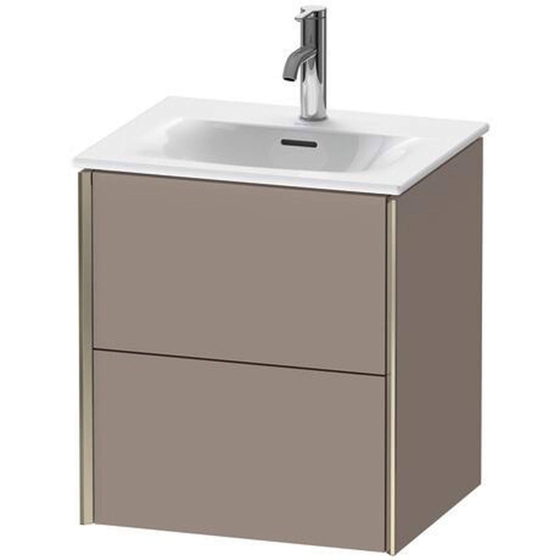 Duravit Xviu 20" x 22" x 17" Two Drawer Wall-Mount Vanity Unit, Basalt Matt (XV41310B143)