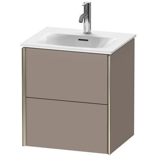 Duravit Xviu 20" x 22" x 17" Two Drawer Wall-Mount Vanity Unit, Basalt Matt (XV41310B143)