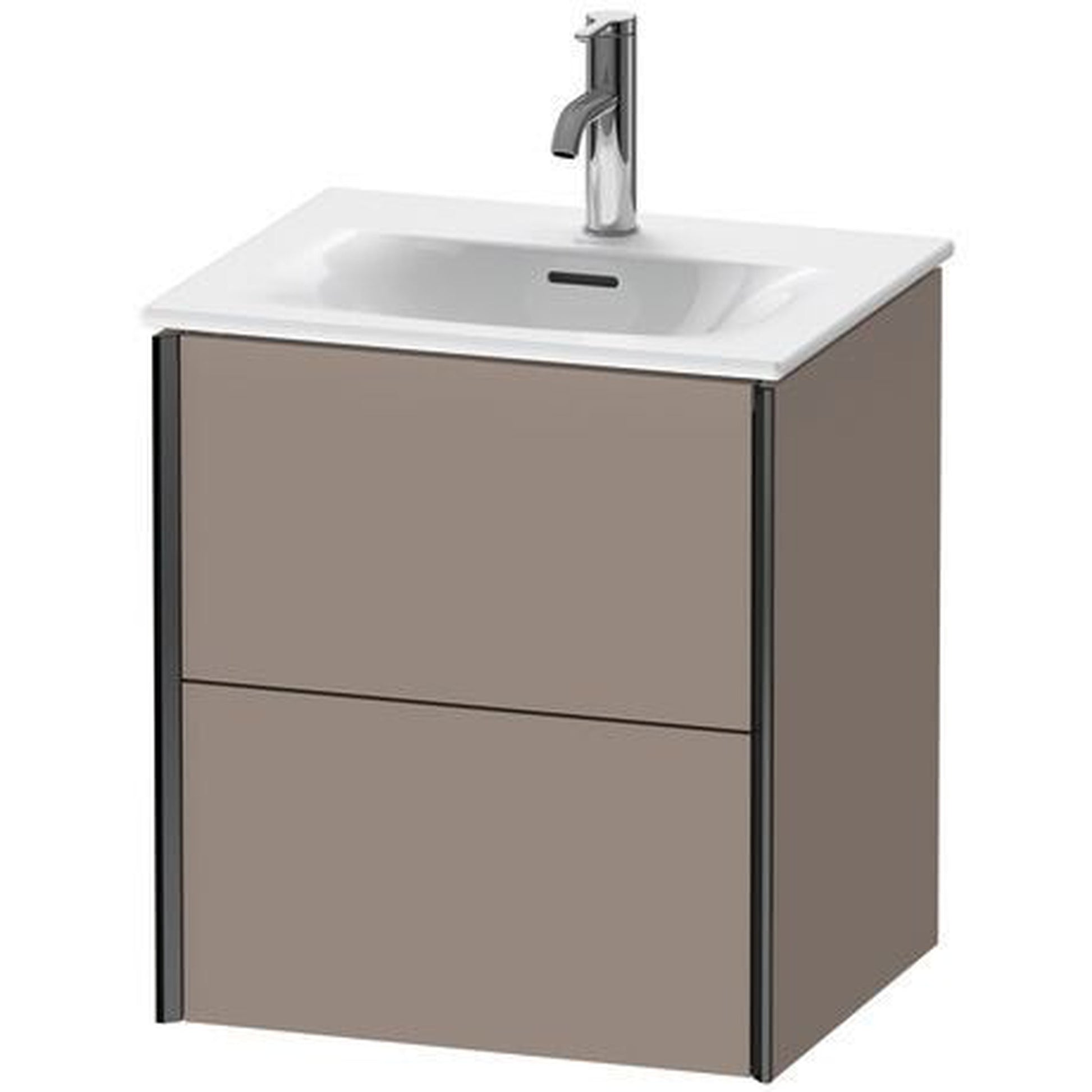 Duravit Xviu 20" x 22" x 17" Two Drawer Wall-Mount Vanity Unit, Basalt Matt (XV41310B243)