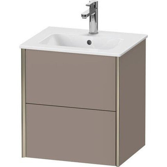 Duravit Xviu 20" x 22" x 17" Two Drawer Wall-Mount Vanity Unit, Basalt Matt (XV43150B143)