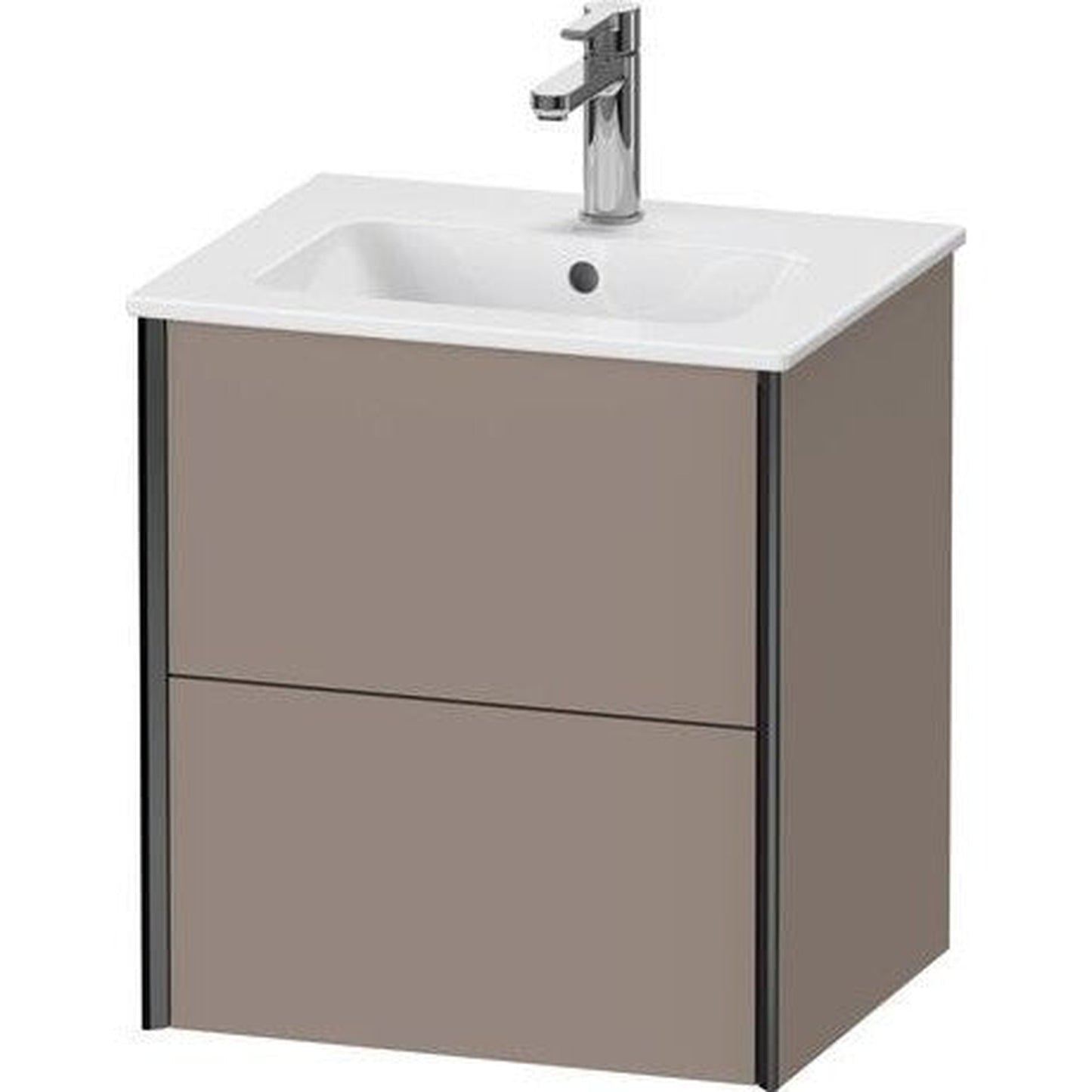 Duravit Xviu 20" x 22" x 17" Two Drawer Wall-Mount Vanity Unit, Basalt Matt (XV43150B243)