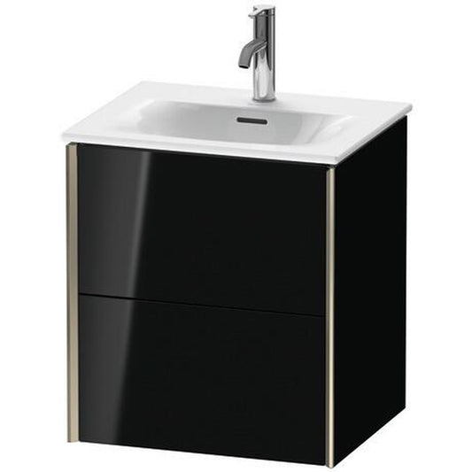 Duravit Xviu 20" x 22" x 17" Two Drawer Wall-Mount Vanity Unit, Black High Gloss Lacquer (XV41310B140)