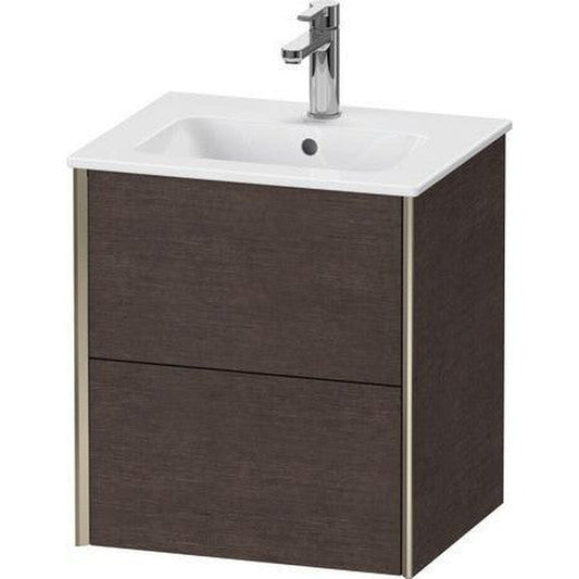 Duravit Xviu 20" x 22" x 17" Two Drawer Wall-Mount Vanity Unit, Brushed Dark Oak Real Wood Veneer (XV43150B172)