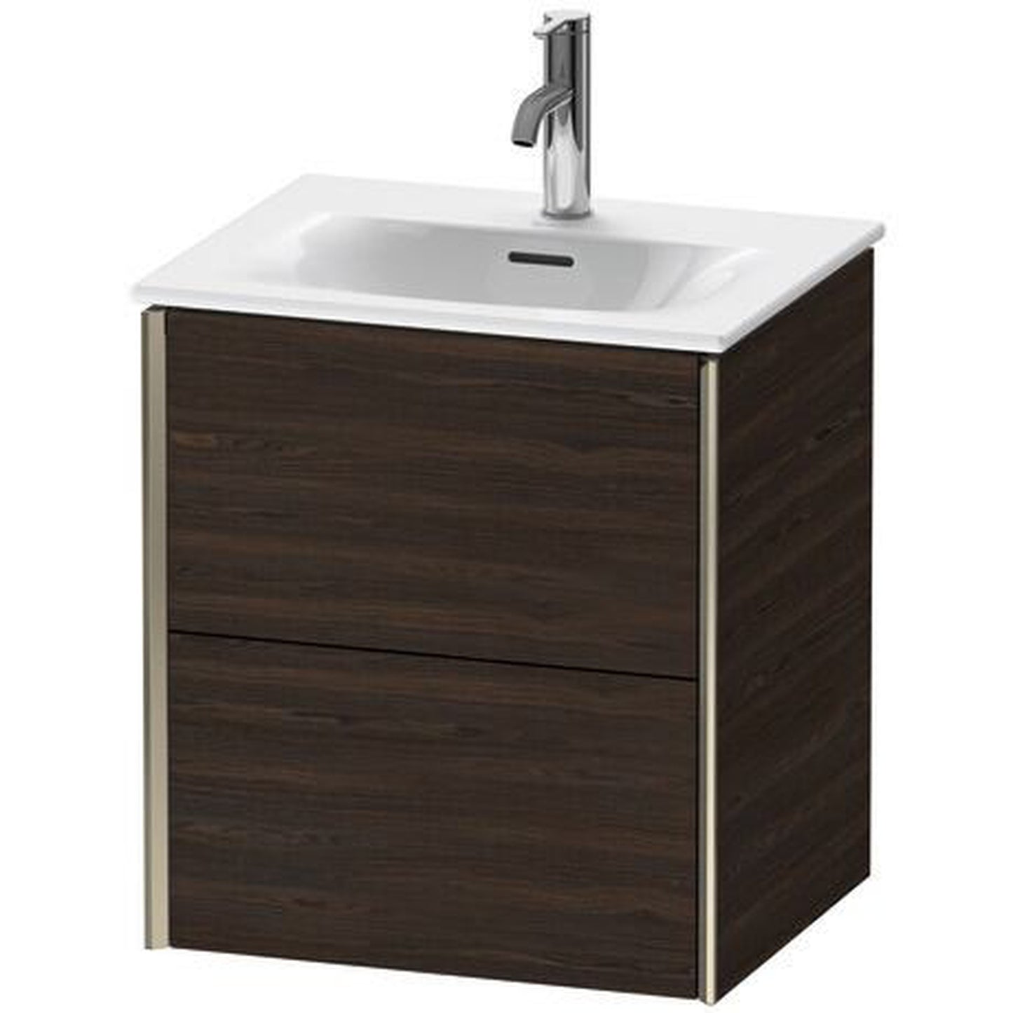 Duravit Xviu 20" x 22" x 17" Two Drawer Wall-Mount Vanity Unit, Brushed Walnut Real Wood Veneer (XV41310B169)