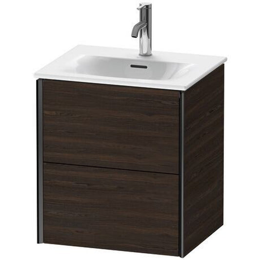 Duravit Xviu 20" x 22" x 17" Two Drawer Wall-Mount Vanity Unit, Brushed Walnut Real Wood Veneer (XV41310B269)