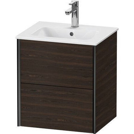 Duravit Xviu 20" x 22" x 17" Two Drawer Wall-Mount Vanity Unit, Brushed Walnut Real Wood Veneer (XV43150B269)