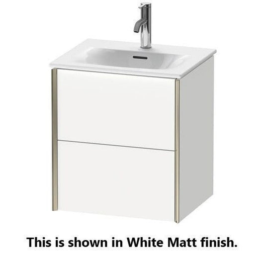 Duravit Xviu 20" x 22" x 17" Two Drawer Wall-Mount Vanity Unit, Cappuccino High Gloss (XV41310B186)
