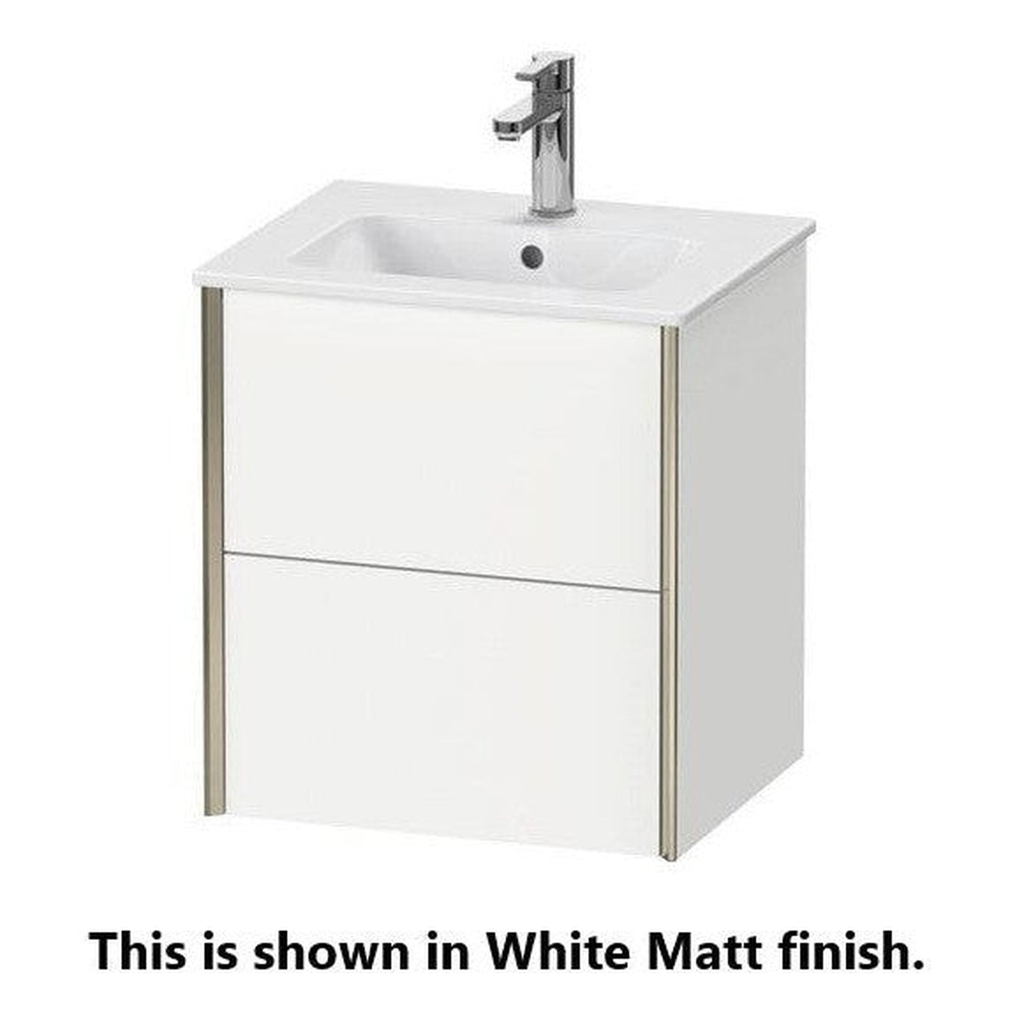 Duravit Xviu 20" x 22" x 17" Two Drawer Wall-Mount Vanity Unit, Cappuccino High Gloss (XV43150B186)