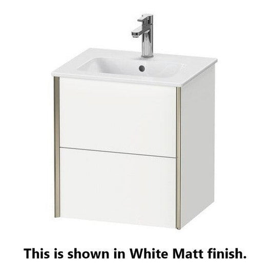 Duravit Xviu 20" x 22" x 17" Two Drawer Wall-Mount Vanity Unit, Cappuccino High Gloss (XV43150B286)