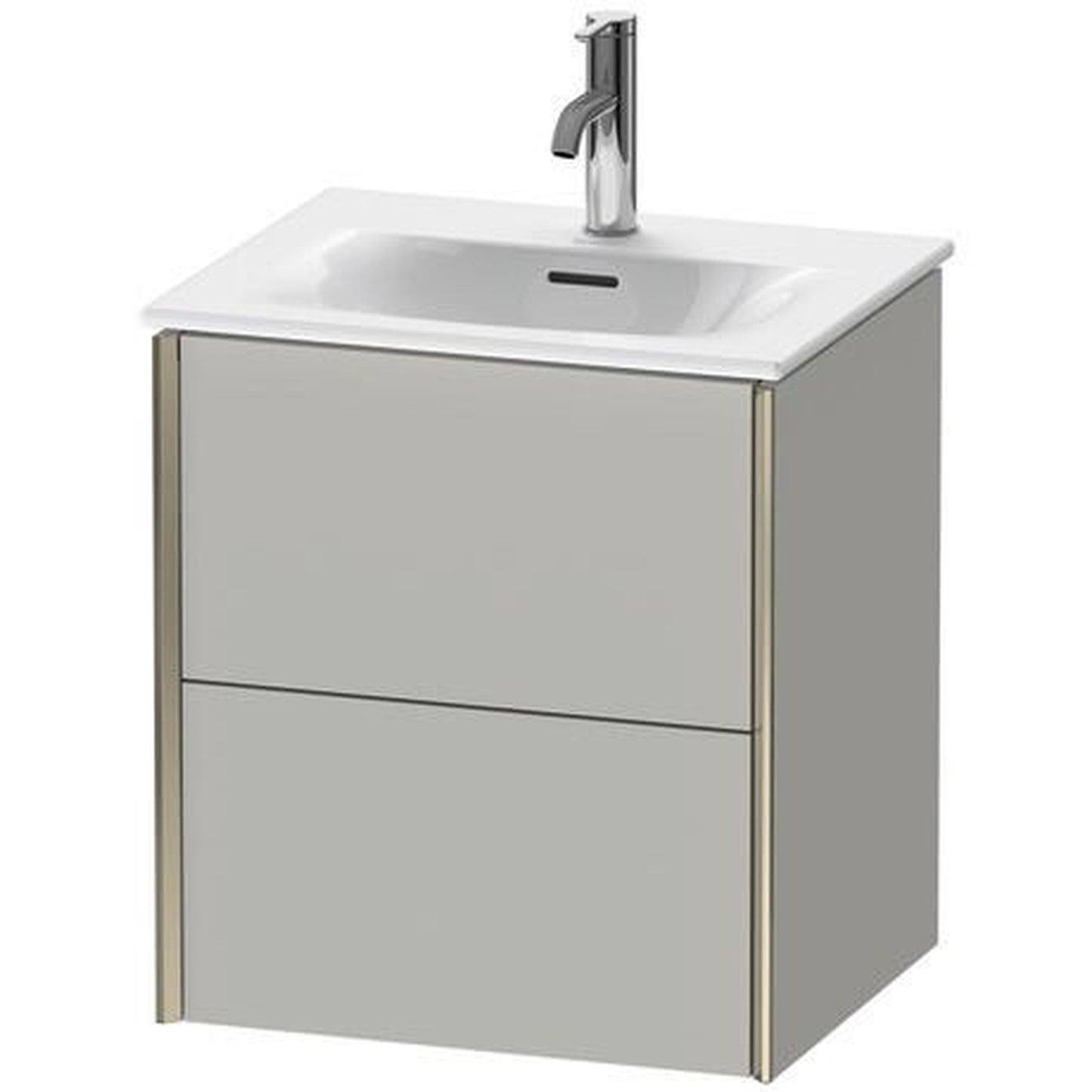 Duravit Xviu 20" x 22" x 17" Two Drawer Wall-Mount Vanity Unit, Concrete Grey Matt (XV41310B107)