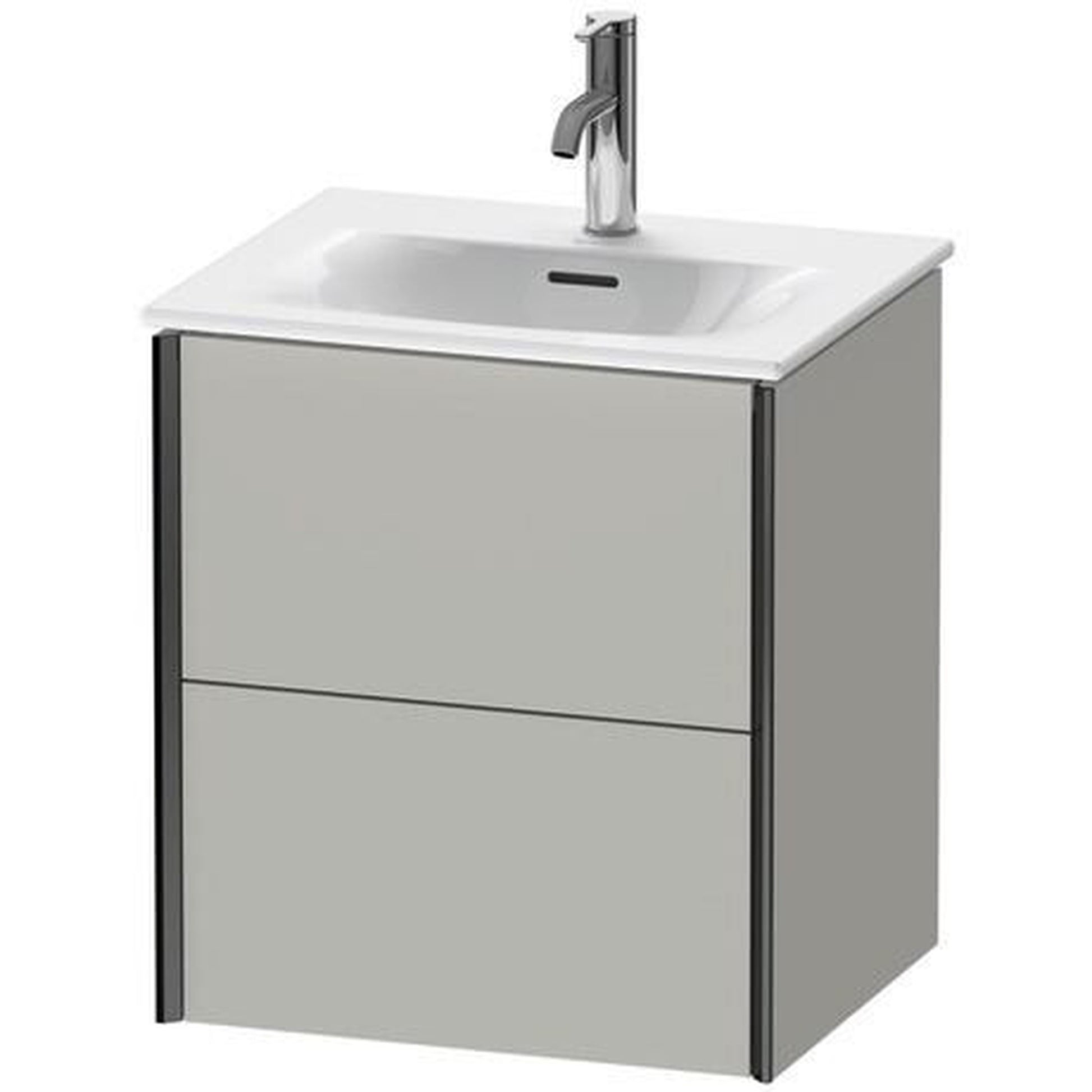 Duravit Xviu 20" x 22" x 17" Two Drawer Wall-Mount Vanity Unit, Concrete Grey Matt (XV41310B207)